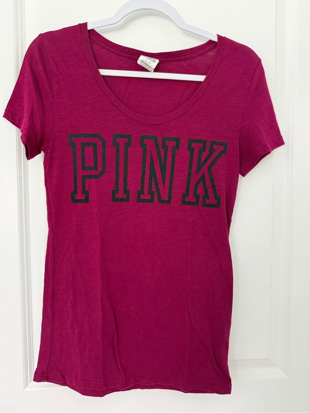 Victoria's Secret Berry Scoop Neck Logo Tee